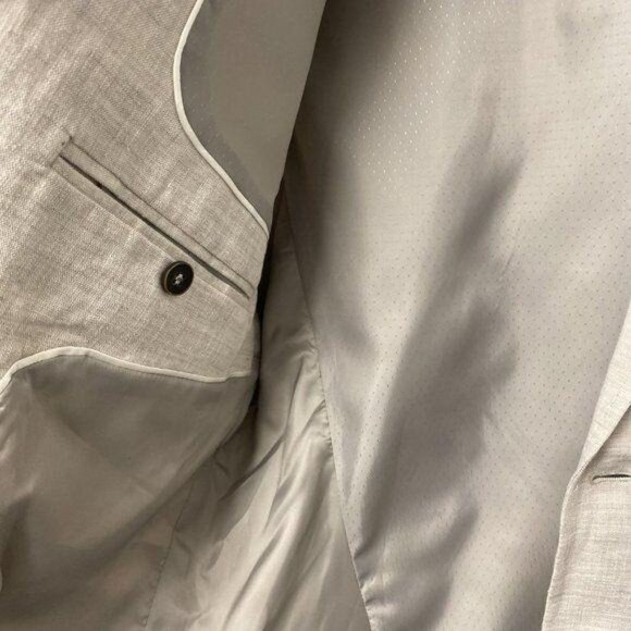 H&M Slim Fit Light Beige Linen Blazer - Picture 4 of 6